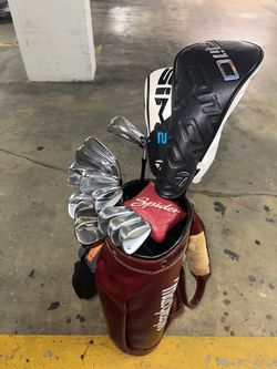 Vintage Macgregor golf bag (red leather and fur)