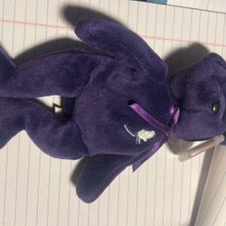 TY Beanie Baby Princess Bear (with tag in original case)