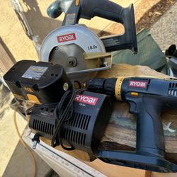 Ryobi Power Tools Batter And Charger 