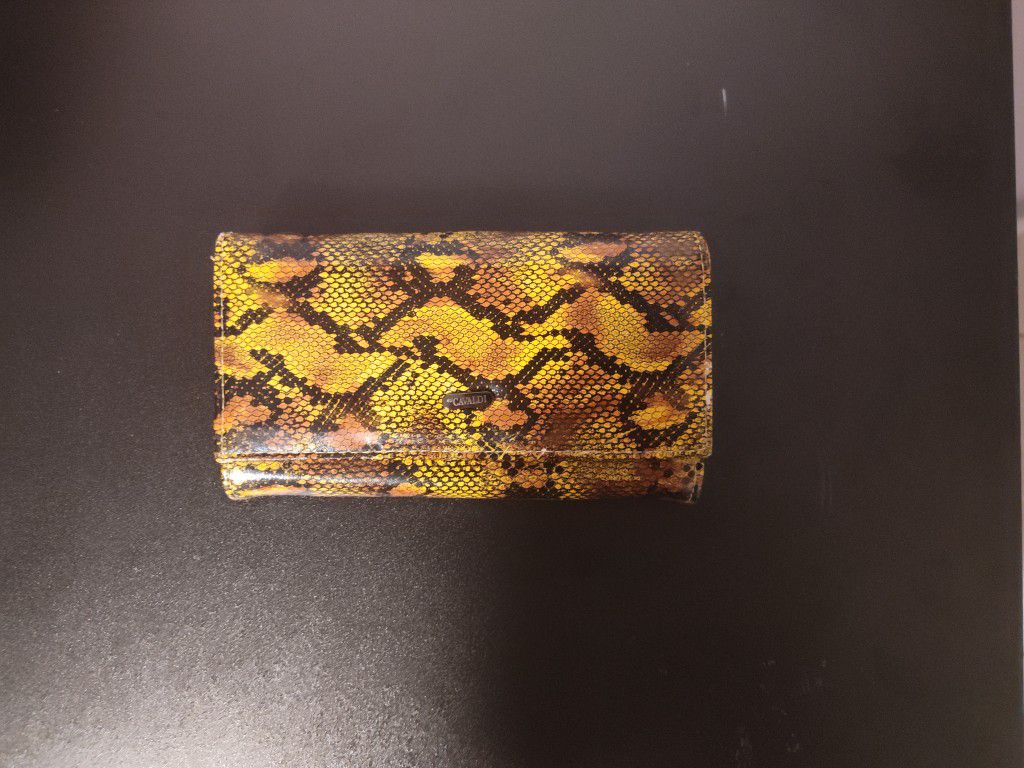 Snake Print Leather Calvaldi Wallet