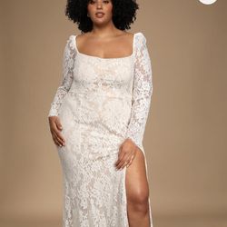 Lulu’s Lace Wedding Dress Size XL