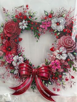 Diamond art heart wreath