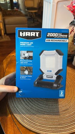 HART 2000 Lumen USB Rechargeable LED Work Light – New in Box