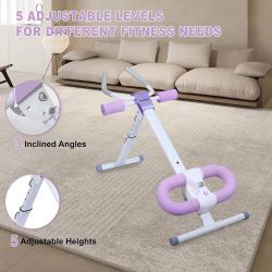Ab Workout Equipment Abdominal Trainer, Adjustable Ab Machine at Home Gym, Foldable Abdominal Exercise Machine, Core & Ab Trainer Machine for Stomach 