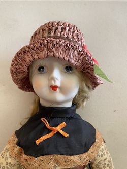 Vintage Porcelain Country Doll