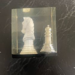 Vintage Resin Chess Piece Paperweight 