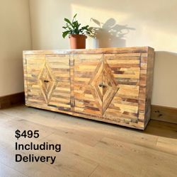 Rustic 81” Wooden Sideboard – $495 – Free Delivery