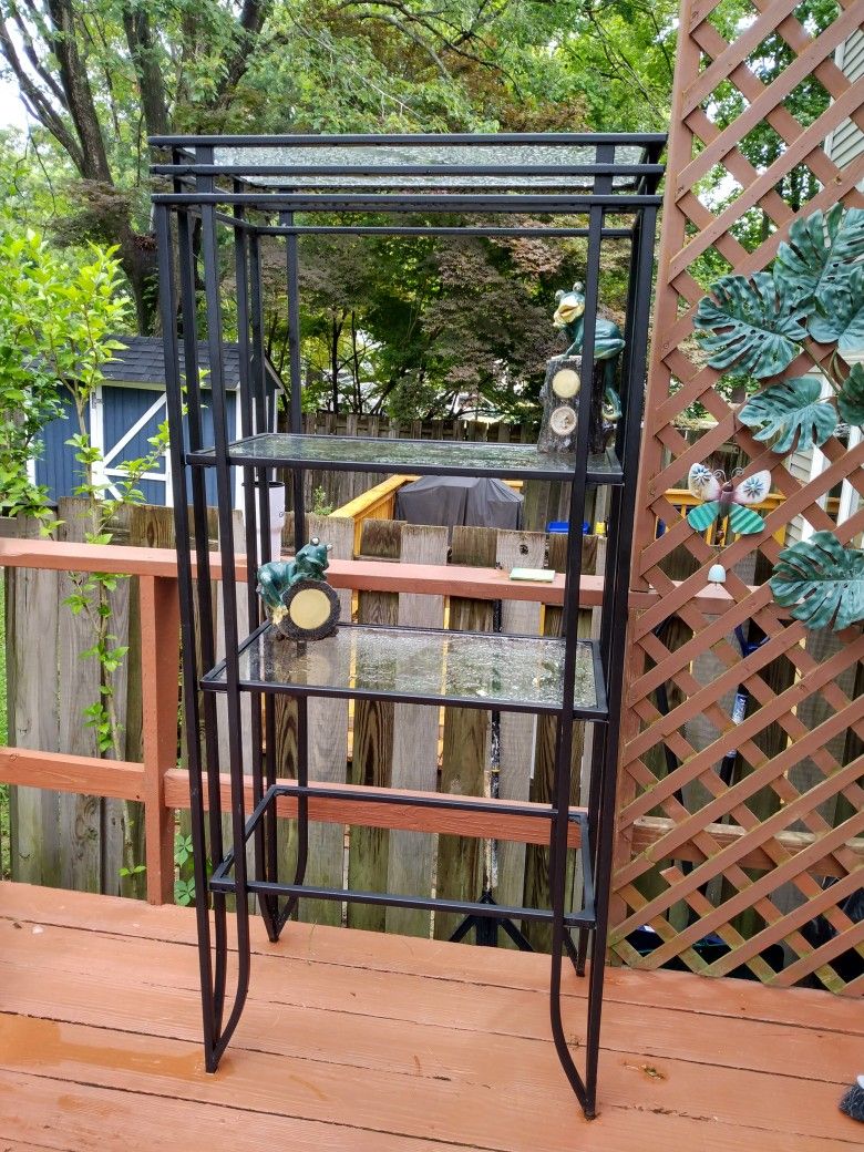 Glass shelves with Metal Frame you can Use Inside and Outside 68"-30" -17"