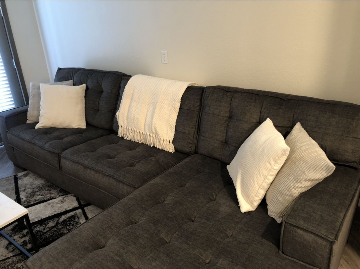 Sectional Dark Grey Couch