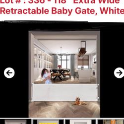 33” X 118” BABY/PET RETRACTABLE GATE NEW IN BOX