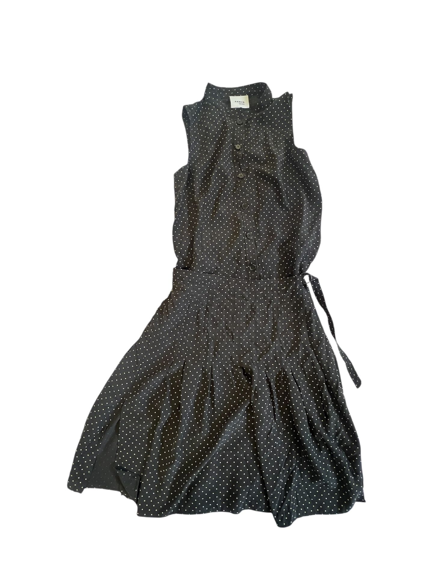 black onyx dresses Akris Punto XL Pop Dot Flower Cotton Dress in Black Multi, 8