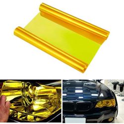 12" x 7ft Headlight Taillight Tint Film, Self-Adhesive  gold Car Protector Film for Cars, Trucks, SUVs