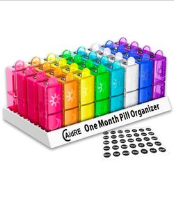 MONTHLY PILL ORGANIZER 30 DAY PILL 2 TIMES A DAY ONE MONTH PILL AND VITAMINS AM / PM