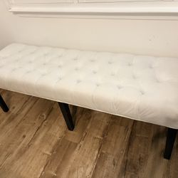 NEW- White Tuft bedroom bench