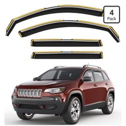 Window rain protectors in channel for Jeep Cherokee 2014-2023