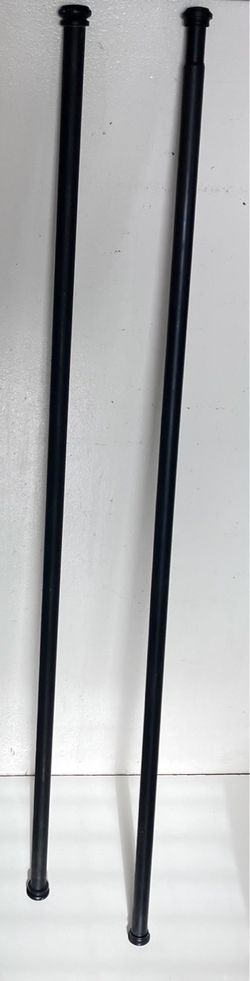 2 Black Metal Window Curtain Rods