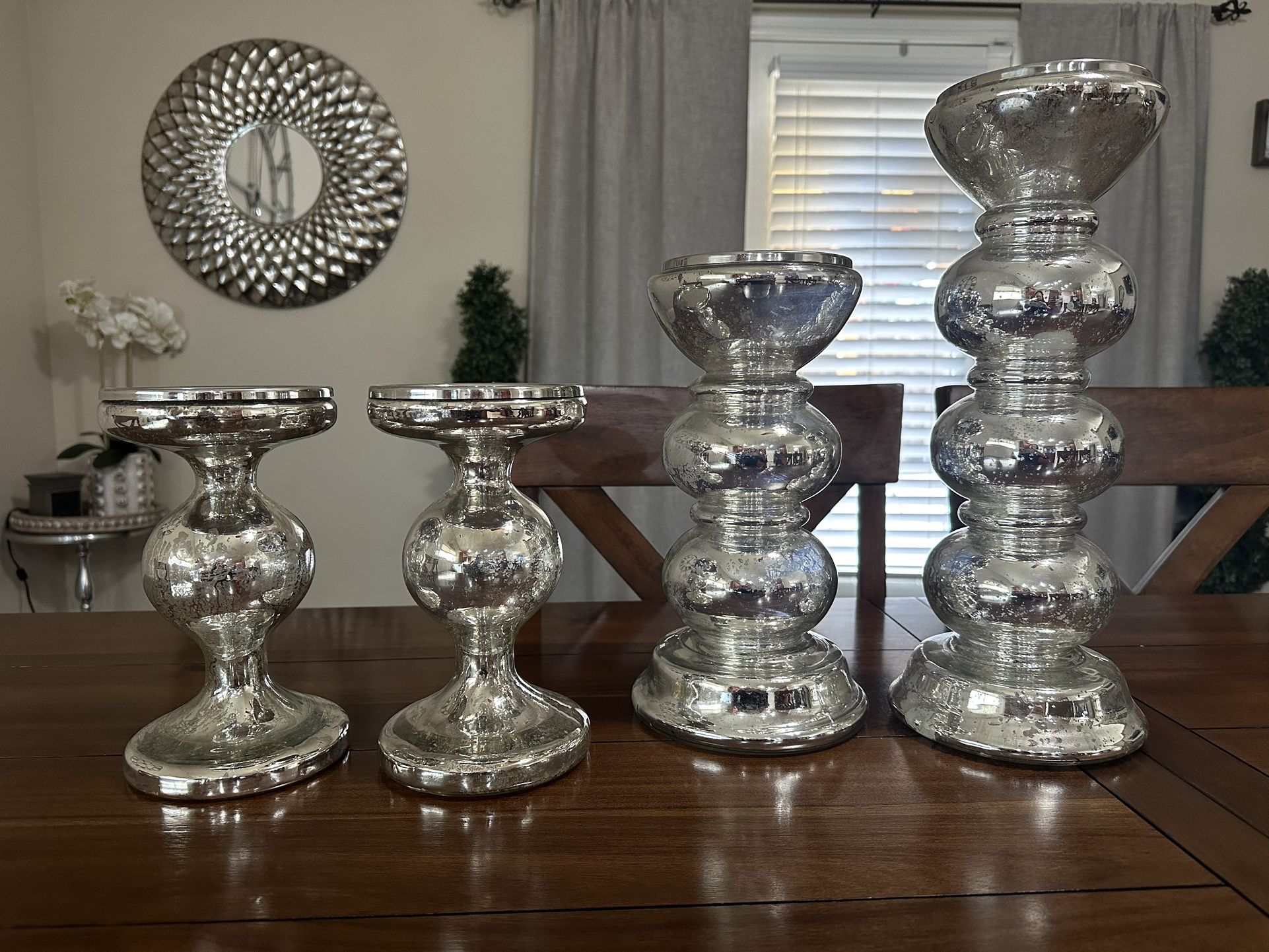 Glass Pillar Candle Holders