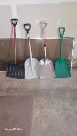 Snow shovels, 3 left,  plastic gray one sold.