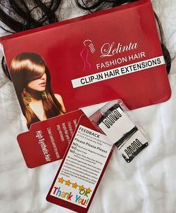 LELINTA 7 PIECE WAVY CURLY CLIP-IN HAIR 17"-29" NATUTAL BLACK EXTENSIONS