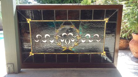 Vintage Stain Glass panel.32 1/2"x 52"