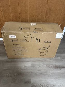 Simple Project 19 in. 2-Piece 1.0/1.6 GPF Rear-Outlet Dual Flush Round High Toilet in White (Seat Included)