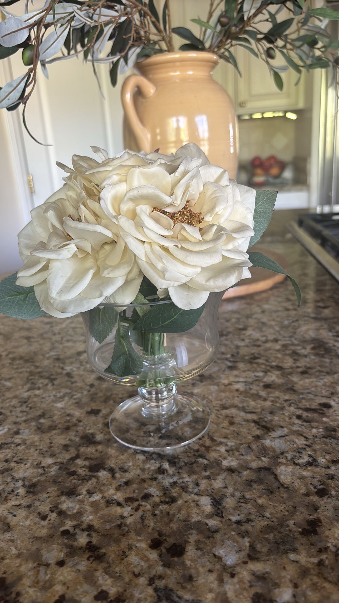 flower vase with faux roses