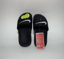 Nike Kawa Slides Black And White Size 12C