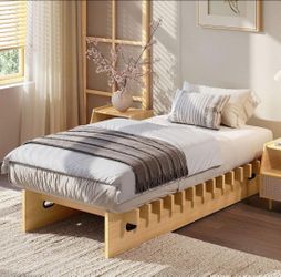 Twin Size Wood Platform Bed Frame - Easy Assembly in Minutes
Low Profile Platform Bed Frame without Headboard, No Box Spring Needed, Noise-Free, Morti