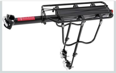Rear Bike Rack for Bicycle, 110Lbs/50kgs Capacity Bicycle Cargo Rack with Reflective, Adjustable Quick Release Road Mountain Bike Luggage Rack
