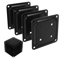 12 Pack 4" x 4" Wood Post Plate Connector, Powder-Coated Decking Post Base, Wood Fence Post Anchor, Deck Porch Railing Support
