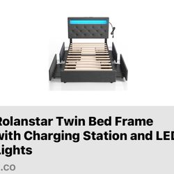 Twin Bed With Drawers and Mattress