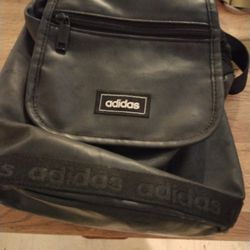 Vintage Adidas Leather Shoulder Bag Mini Backpack 