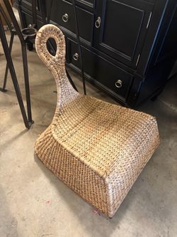 Woven Seagrass Chair with Loop Back