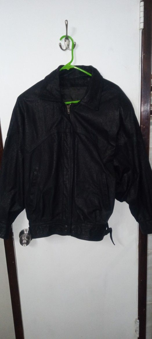 Men Leather Jacket Size Small