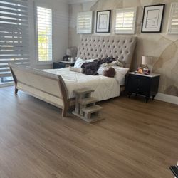 Magnolia Home sleigh bed frame w/ electric Base 