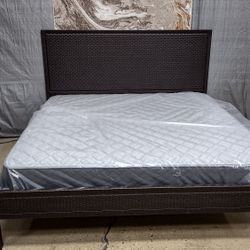 Beautiful Brown Ratan King Mattress Not Included (New)