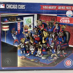 NEW MLB Chicago Cubs Purebred Fans 'A Real Nailbiter' Puzzle - 500pc