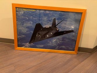 F 117 NightHawk .. military memorabilia photo frame 39” x 27” $50