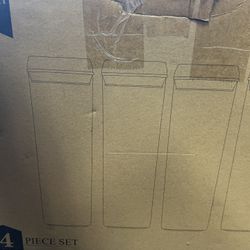 Vtopmart Airtight Food Storage Containers, 4 Pieces BPA Free Plastic Cereal Organizer Canisters with Easy Lock Lids, for Kitchen Pantry Organization, 