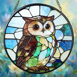Brand new Owl Stained Glass Suncatcher Panel