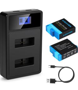 2-Pack Hero 8/7/6/5 Batteries and Fast Charger, Compatible with Gopro Hero 8/7/16/5 Cameras