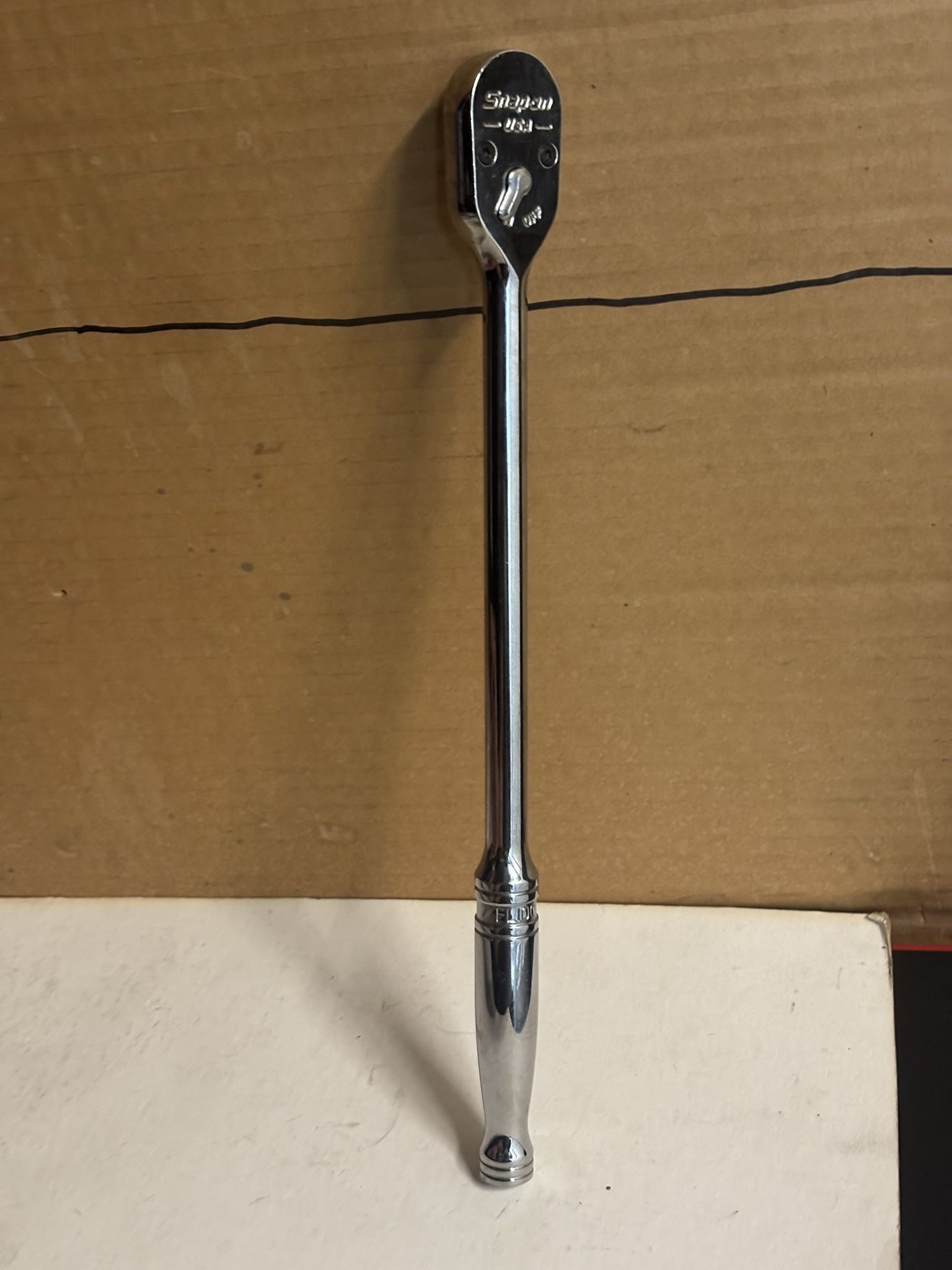 Snap-on Tools FL100 3/8" Drive 100 Tooth Chrome 12" Long Fixed Ratchet USA