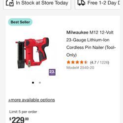 M12 23g Pin Nailer