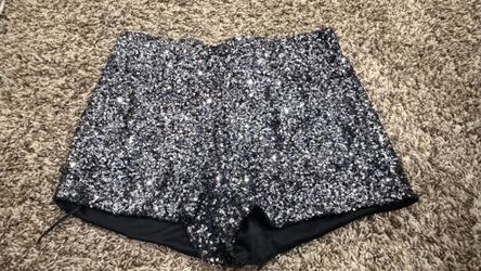 Silver Sequin Mini Shorts OFFERS WELCOME