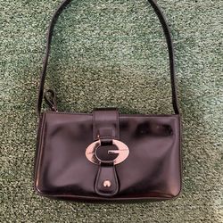 Black leather Womens Purse shoulder bag