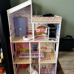 Kids Wooden Dollhouse (Large, 3-Story)