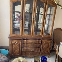 Beautiful Mirrored and Lighted China Cabinet with drawers