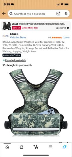 New in box weighted vest 12to18 pounds green camo