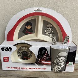 NEW in BOX Star Wars Childrens Bamboo Fibre 5 Piece Dinnerware Set just $10 xox