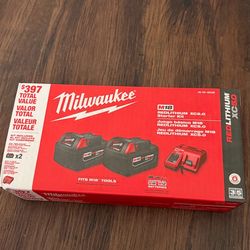 M18 18-Volt Lithium-Ion XC Starter Kit with Two 5.0Ah Batteries and Charger